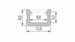 Profil LED LUMINES typ X RAL 1923 mat. 1 m