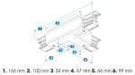 Łącznik typu T szynoprzewodu 3-fazowego XTS40-1 szary