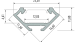 Profil LED LUMINES typ C RAL 1923 mat. 2,02 m