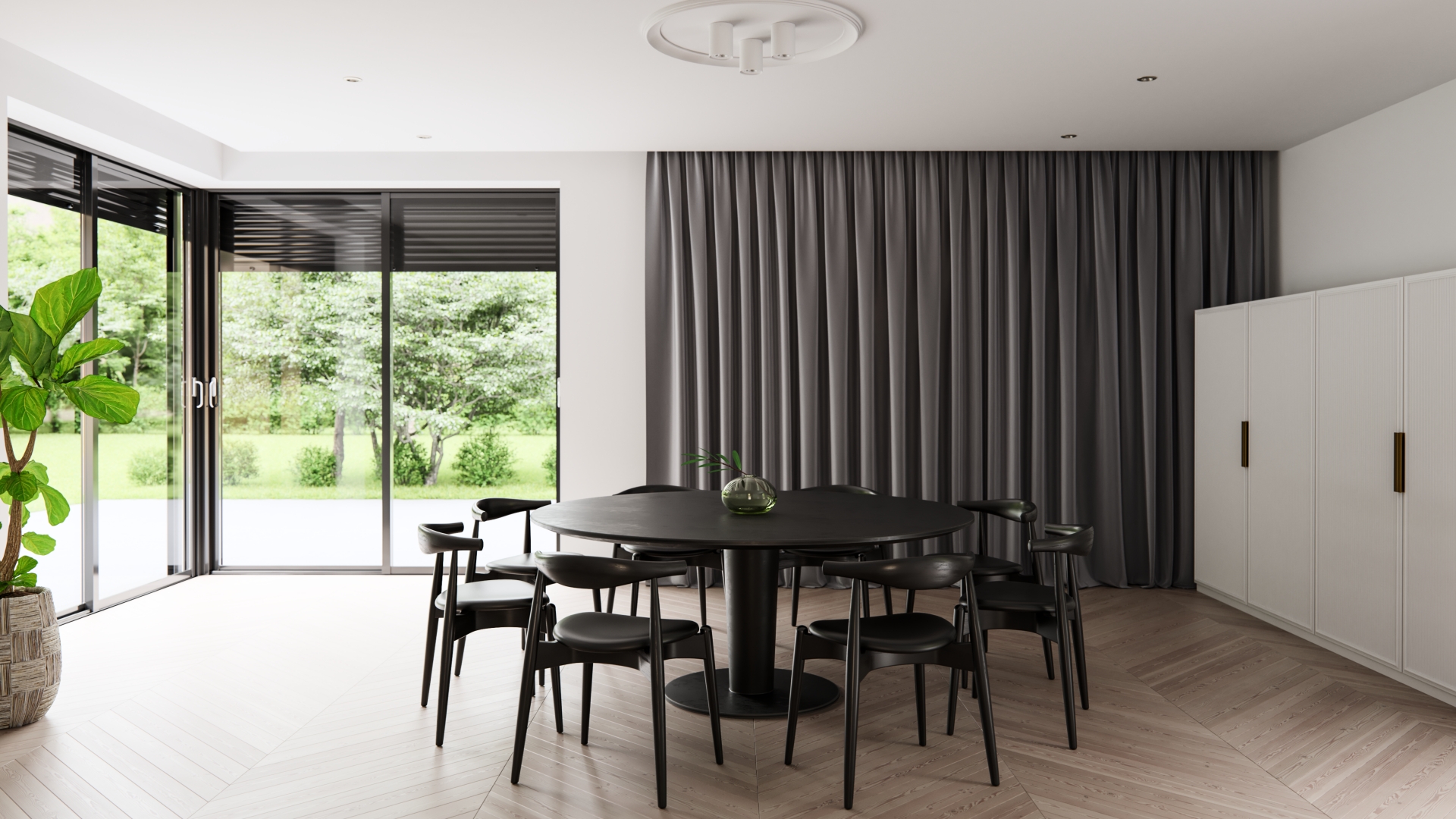 Lampa z opraw natynkowych w salonie